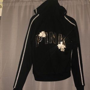 Victoria’s Secret pink bling floral hoodie